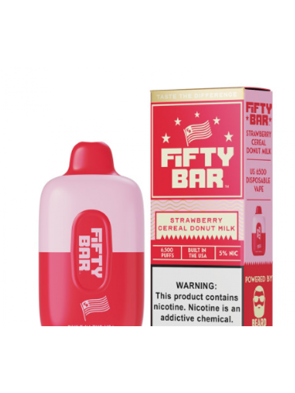 Beard Fifty Bar [6500 PUFFS] - Strawberry Cereal D...