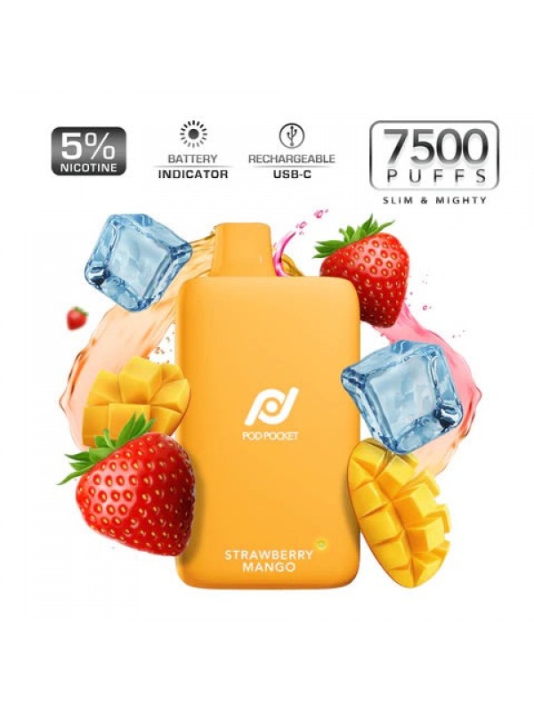 Pod Pocket Disposables [7500 Puffs] - Strawberry Mango