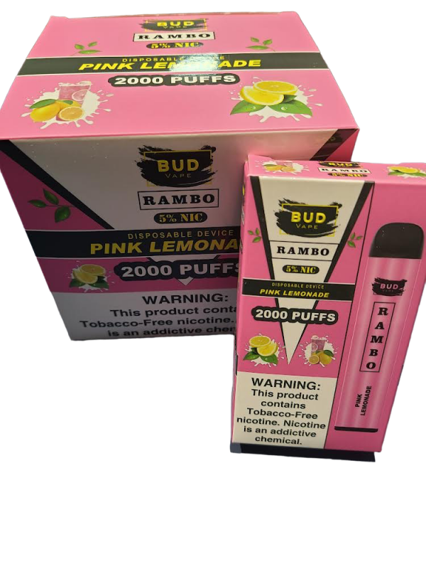 Bud Vape RAMBO Pink Lemonade 2000 puffs [CLEARANCE...