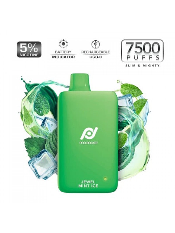 Pod Pocket Disposables [7500 Puffs] - Jewel Mint Ice