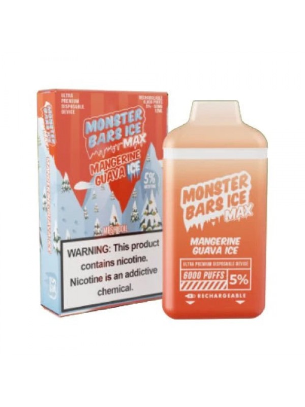 Monster Bars Max [6000 PUFFS] - Mangerine Guava Ice
