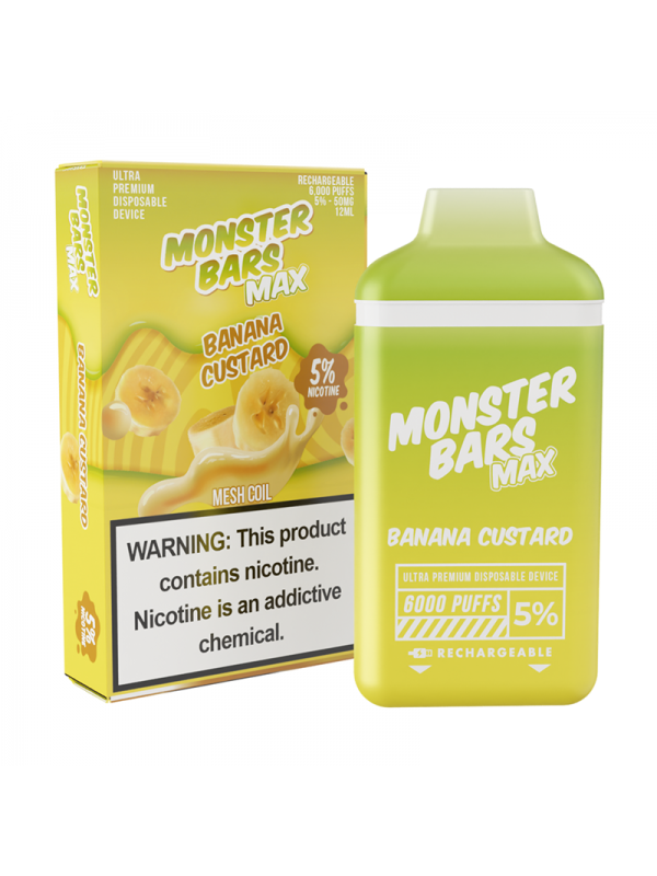 Monster Bars Max [6000 PUFFS] - Banana Custard