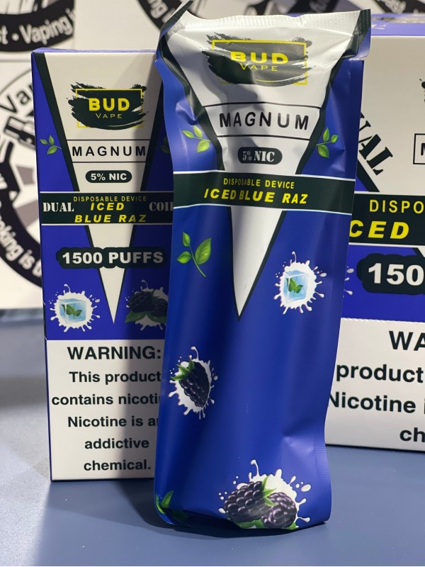 Bud Vape Magnum [Dual Coil] - 1500 Puffs - Blue Raz ice [CLEARANCE]