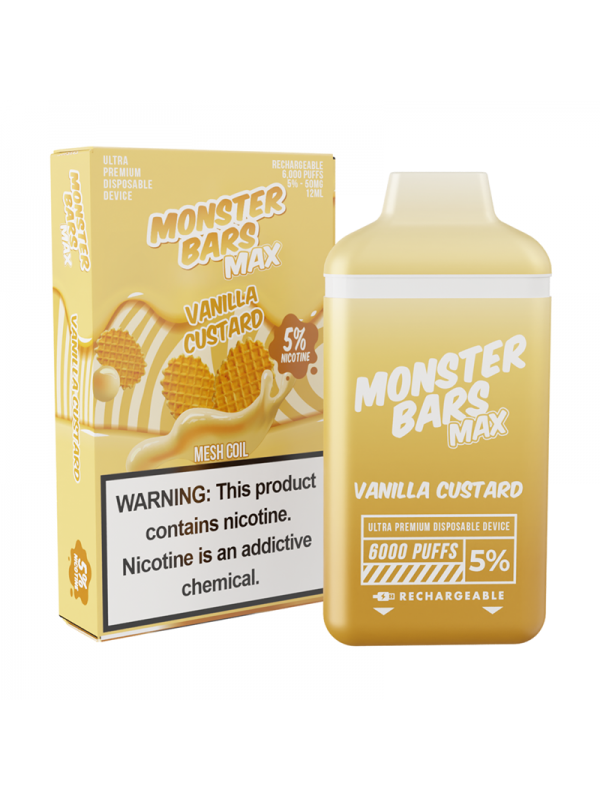 Monster Bars Max [6000 PUFFS] - Vanilla Custard